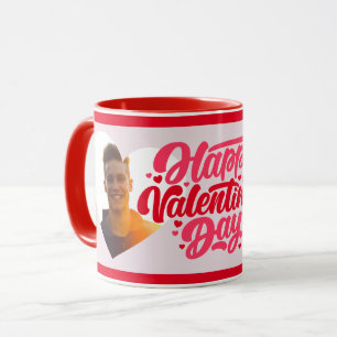 Herz ROT Frohe Valentinstag Mehrfach-Foto Tasse