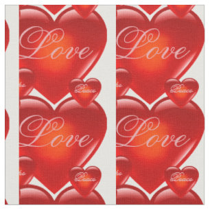 Herz/rote Herzen/Liebe/Freude/Frieden/Hoffnung - w Stoff