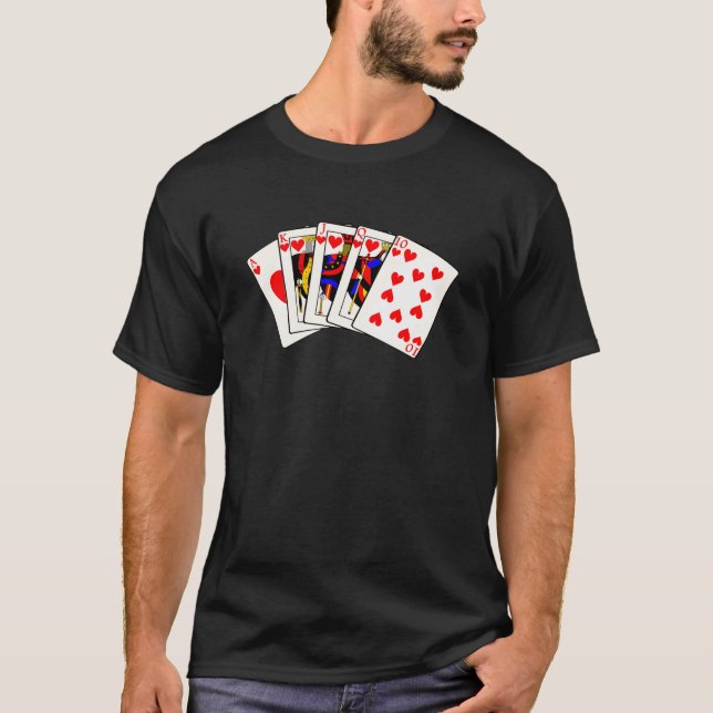 Herz-Royal Flush T-Shirt (Vorderseite)