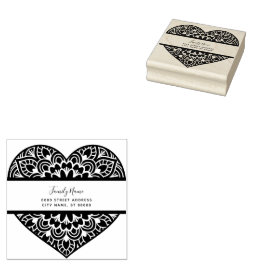 Herz Rücksendeadresse Gummi Briefmarke Gummistempel