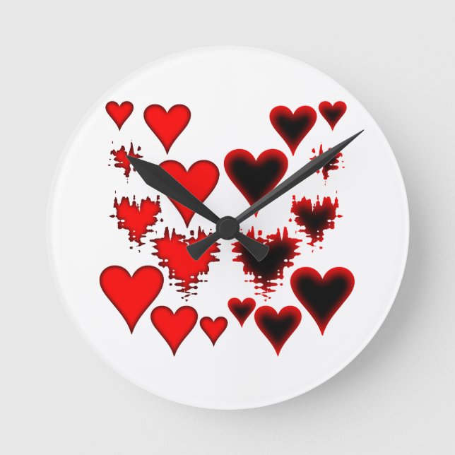 Herz Runde Wanduhr (Vorderseite)