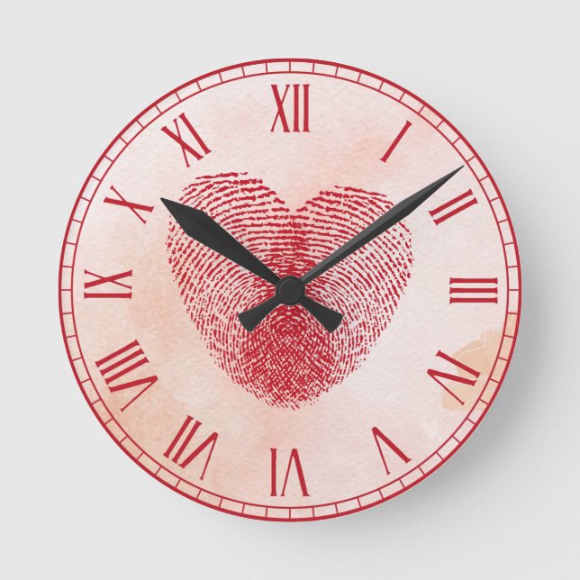 Herz Runde Wanduhr (Vorderseite)