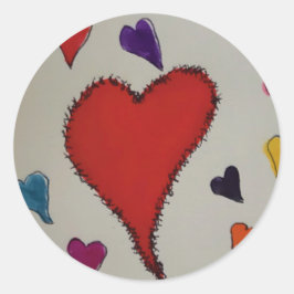 Herz Runder Aufkleber