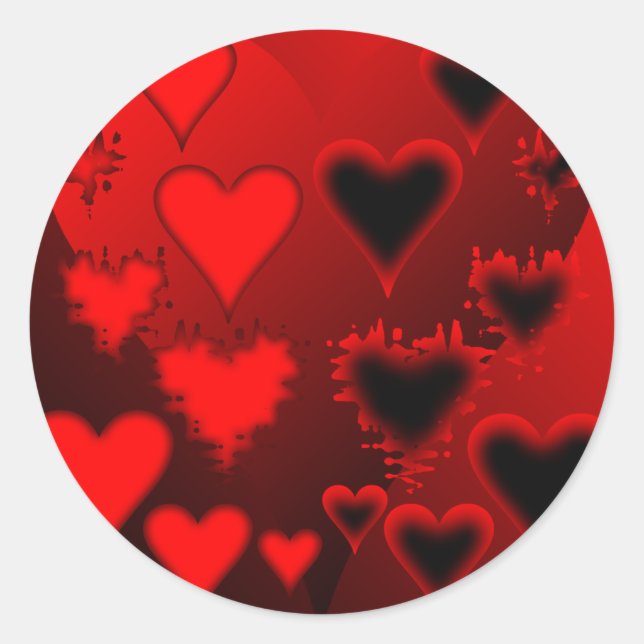 Herz Runder Aufkleber (Vorderseite)