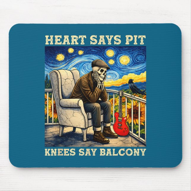 Herz sagt Pit Knie sagen Illustration Mousepad (Vorne)
