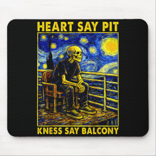 Herz sagt T Knie sagen Balkon Retro Vintage Mousepad