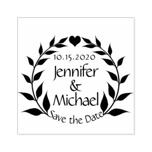 Herz-Save the Date-Briefmarke Gummistempel