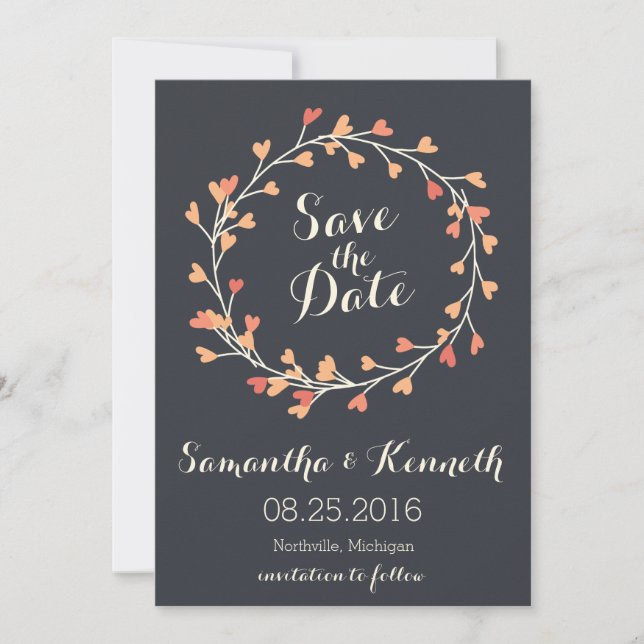 Herz-Save the Date-Karte Save The Date (Vorderseite)
