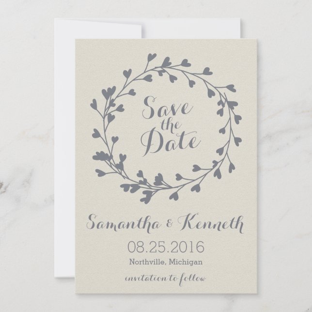 Herz-Save the Date-Karte Save The Date (Vorderseite)
