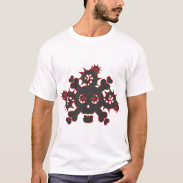 Herz, Schädel, Rebe und Dorn, schwarz und rot T-Shirt