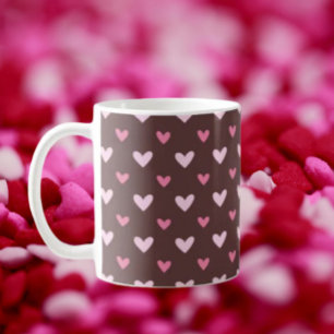Herz-Schatz-Tasse – Rosa und rosafarbene Herzen au Kaffeetasse