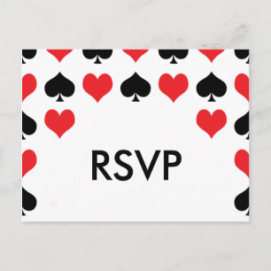 Herz Schaufel Casino RSVP Postkarte