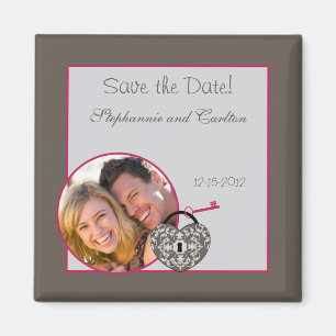 Herz-Schloss Hochzeitsankündigung Magnet