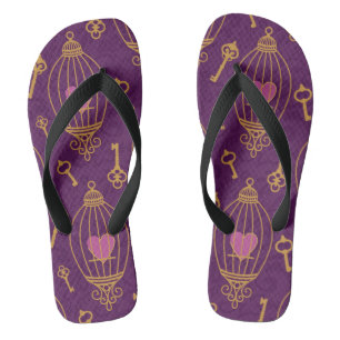 Herz-Schlüssel-Muster Flip Flops