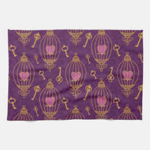 Herz-Schlüssel-Muster Handtuch