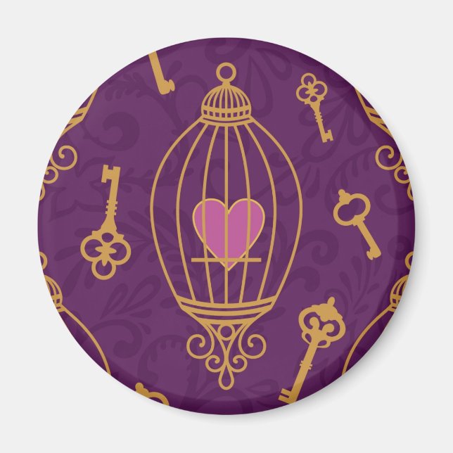 Herz-Schlüssel-Muster Magnet (Vorne)