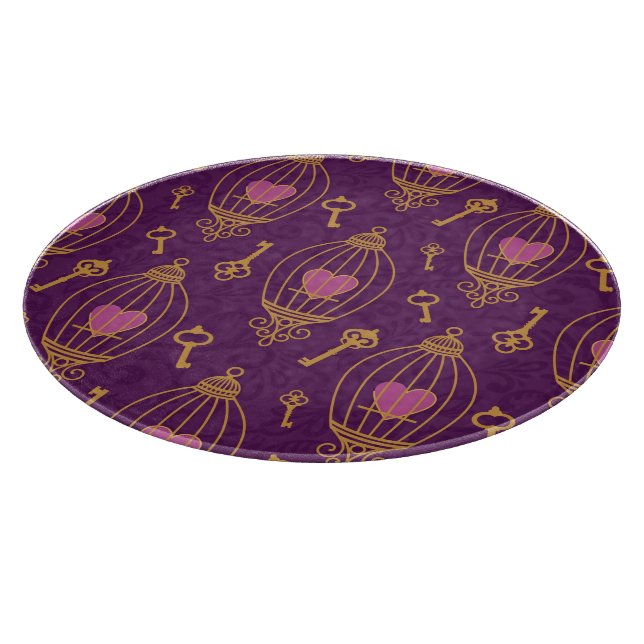 Herz-Schlüssel-Muster Schneidebrett (Ecke)