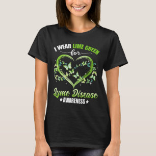 Herz Schmetterling Ich trage Grün für Lyme-Borreli T-Shirt