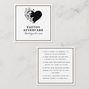 Herz & Schmetterling Tattoo Aftercare Instructions Quadratische Visitenkarte