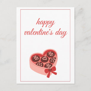 Herz-Schokoladen-Box Süßer Valentinstag Postkarte