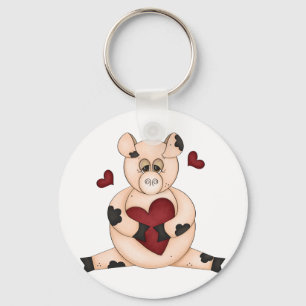 Herz-Schwein Schlüsselanhänger