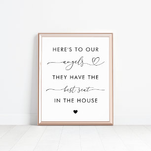 Herz-Script-Engel im Gedenken an das Hochzeitszeic Poster