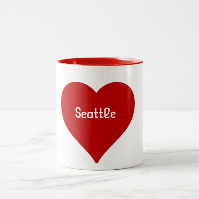 Herz-Seattle-Tasse Zweifarbige Tasse (Mittel)