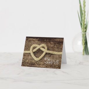 Herz-Seil-rustikale Liebe des Valentines Tages Feiertagskarte