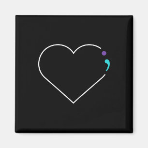 Herz Semicolon Mental Health Awareness Magnet
