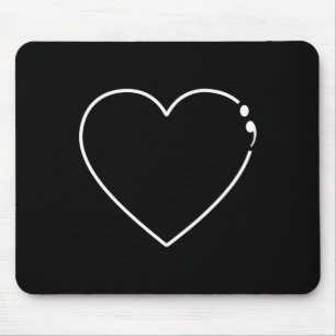 Herz Semikolon psychische Gesundheitsaufklärung Mousepad
