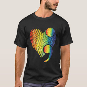Herz Semikolon Selbstmord Psychische Gesundheitsbe T-Shirt