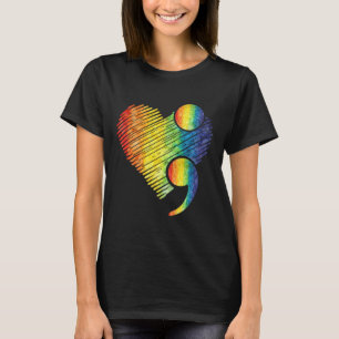Herz Semikolon Suizid Bewusstsein für psychische G T-Shirt