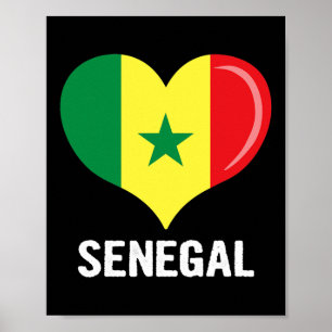 Herz Senegal Flagge Männer Frauen Kinder Patriotis Poster