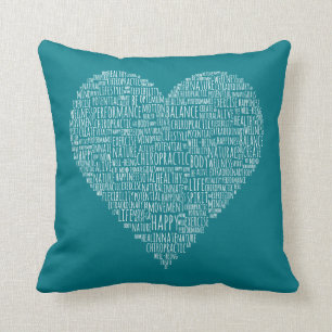 Herz-Shaped Chiropractic Word Collage Kissen