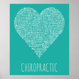 Herz-Shaped Chiropractic Word Collage Poster