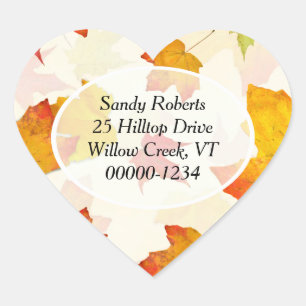 Herz-Shaped Fall Rücksendeadressen-Aufkleber Herz-Aufkleber