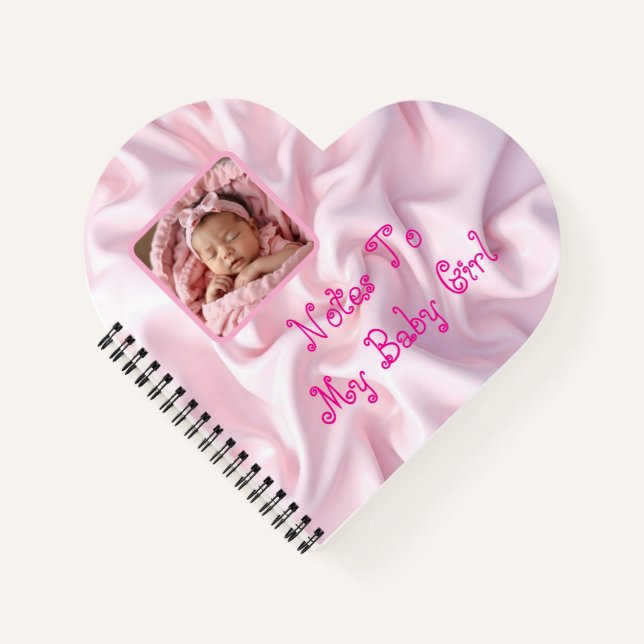 Herz-Shaped Notes to My Baby Journal Notizbuch (Vorderseite)