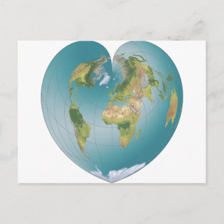 Herz-Shaped World Postkarte