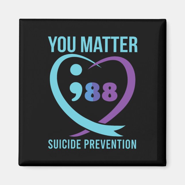 Herz-Sie-Problem 988 Suizidprävention Bewusstsein Magnet (Vorne)