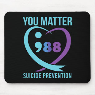 Herz-Sie-Problem 988 Suizidprävention Bewusstsein Mousepad