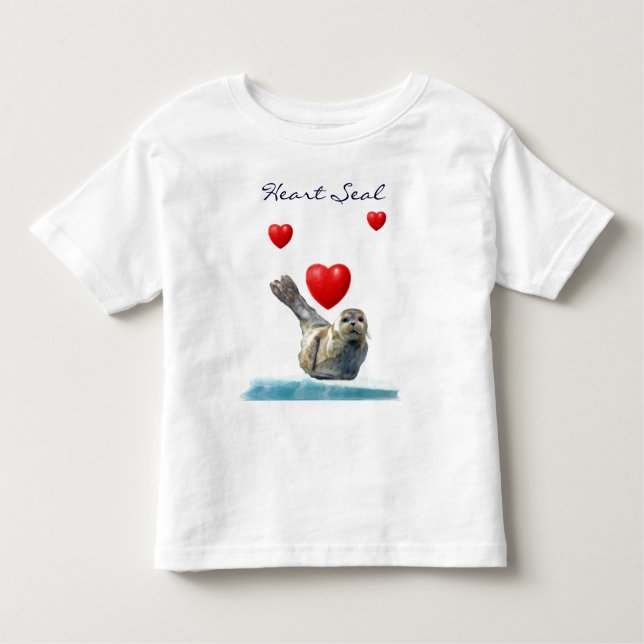 HERZ SIEGEL PUP Valentine Tierisches Kid's Shirt (Vorderseite)