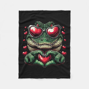 Herz signieren Hand Krokodile Mens Womens Crocodil Fleecedecke