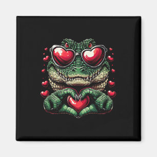 Herz signieren Hand Krokodile Mens Womens Crocodil Magnet