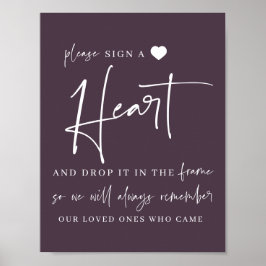 Herz signieren | Hochzeitguestbook-Zeichen Poster