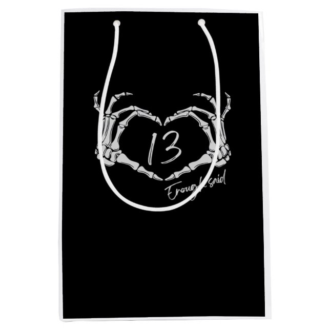 Herz Skeleton Hand Classic Mittlere Geschenktüte (Vorderseite)