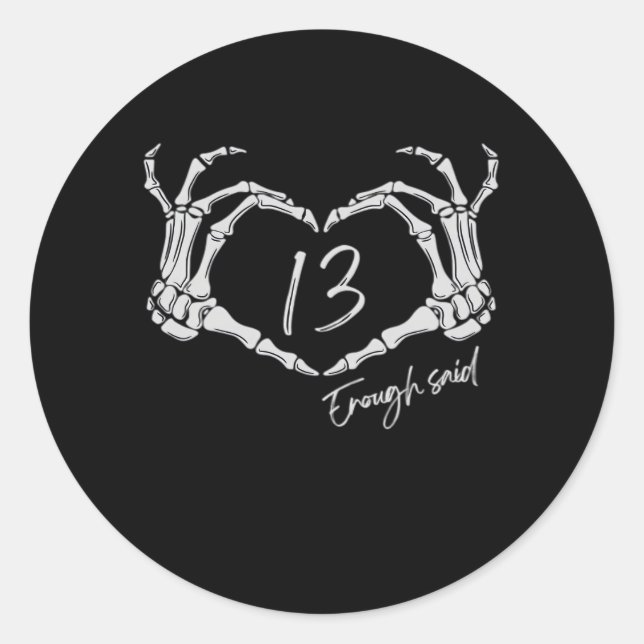 Herz Skeleton Hand Classic Runder Aufkleber (Vorderseite)