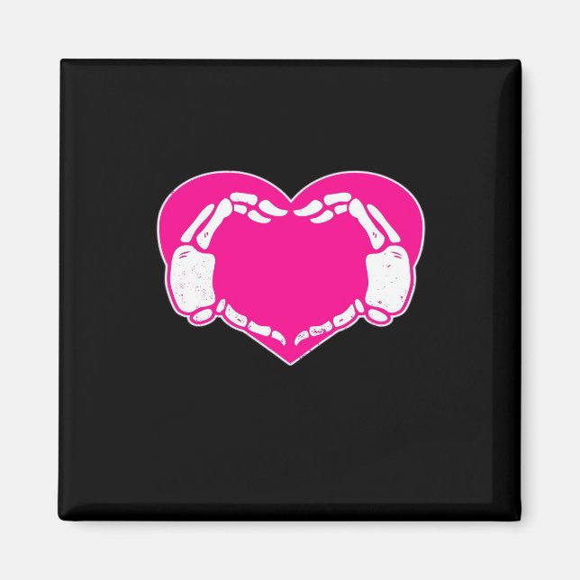 Herz Skeleton Hände Gothic Valentine Classic Magnet (Vorne)
