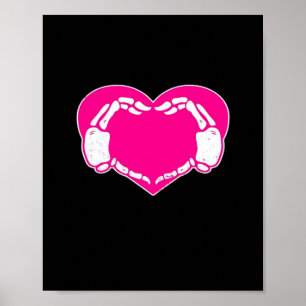 Herz Skeleton Hände Gothic Valentine Classic Poster