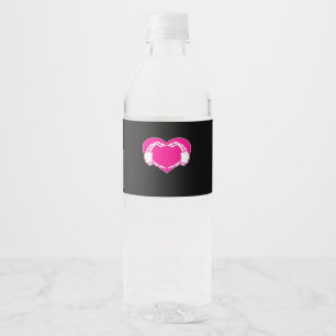 Herz Skeleton Hände Gothic Valentine Classic Wasserflaschenetikett