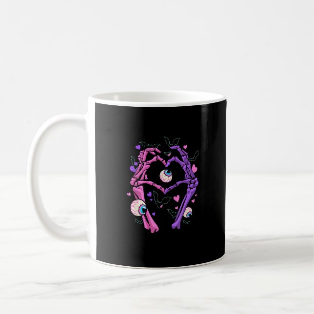 Herz Skeleton Hands - Halloween Pastel Goth Eyeba Kaffeetasse (Links)